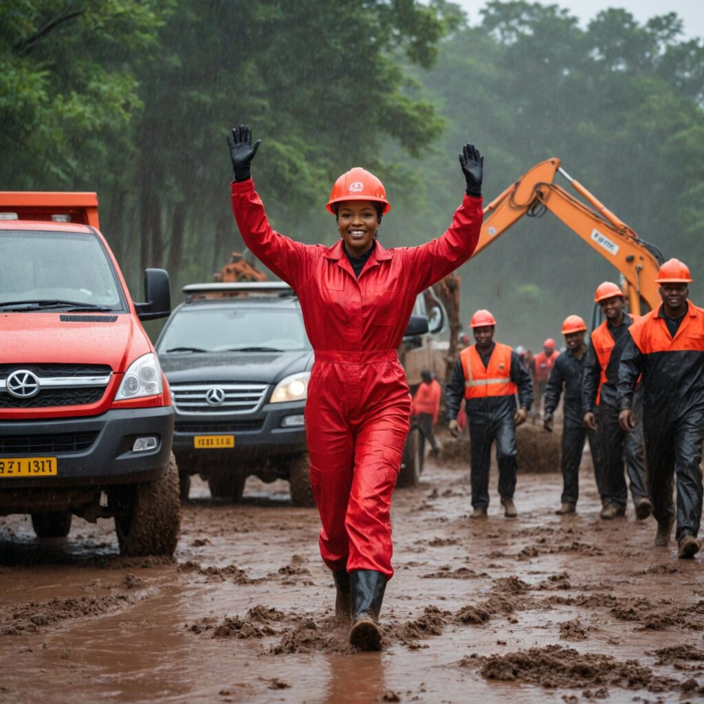 Lady boss in the mud