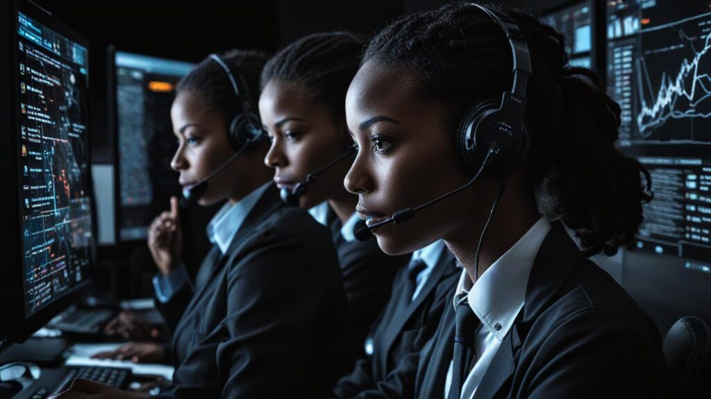 Call centre ladies dispatching orders