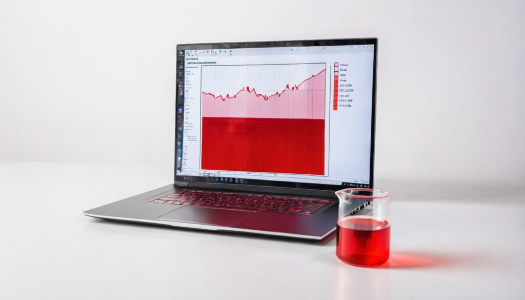Laptop measuring liquid