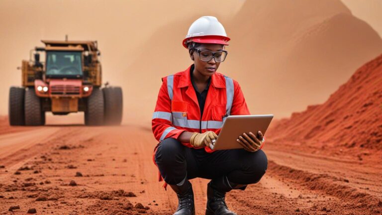 Lady engineer out in the field