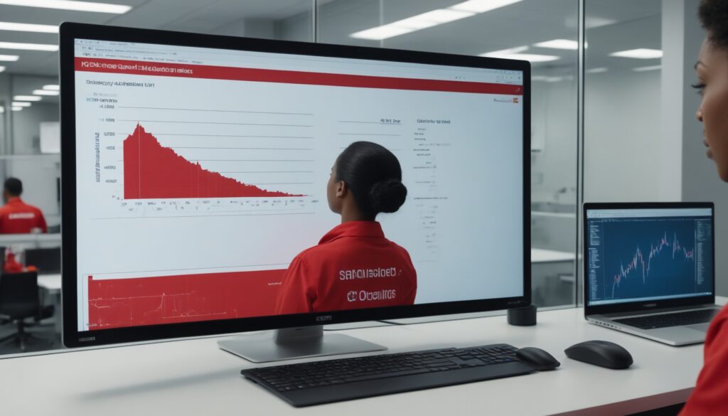 lady looking at fuel graph