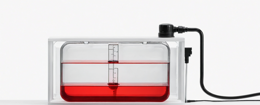 Fuel meter inside tank.