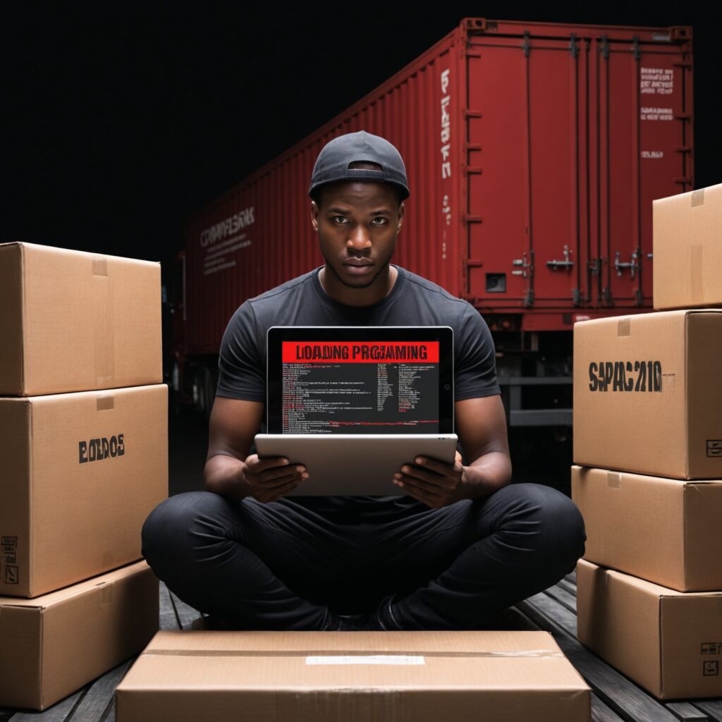 Loading parcels into shipping container