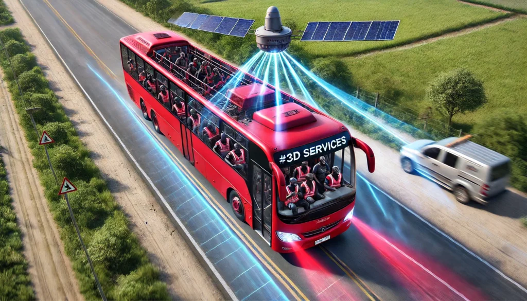 Passenger bus on the move