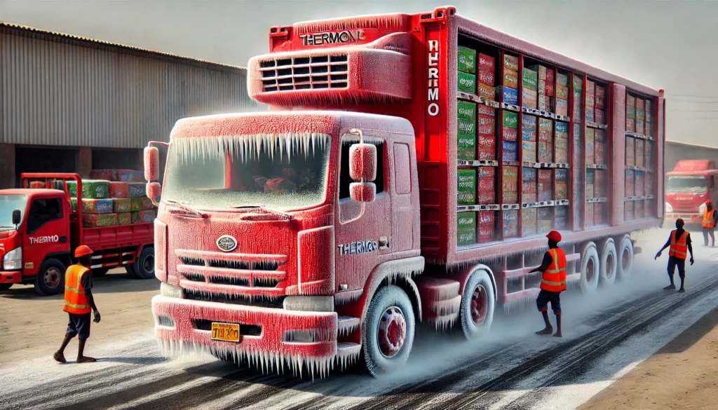 Refrigerated truck enroute warehouse