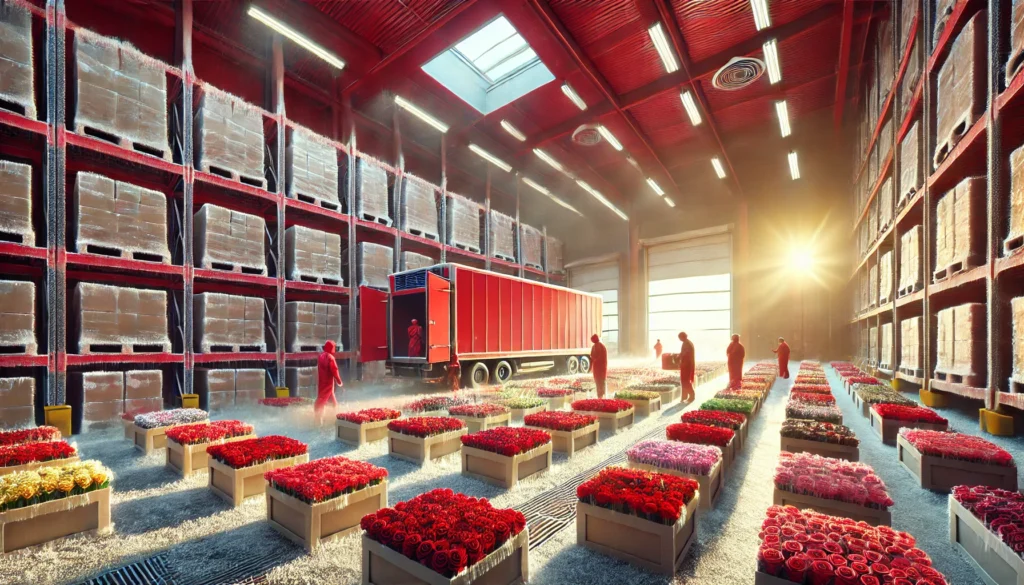 Refrigerated flower cold room