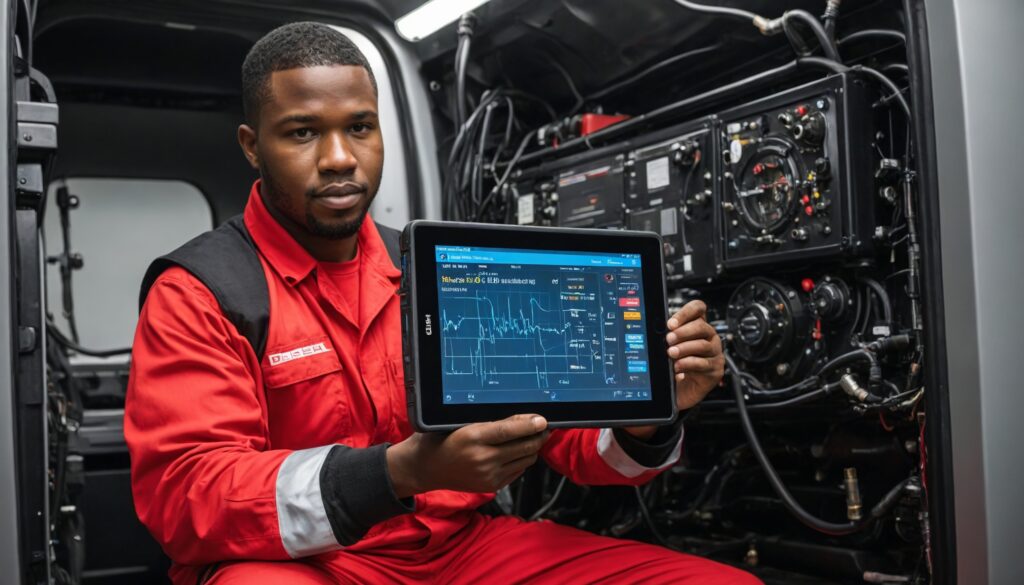 genset analytics on tablet