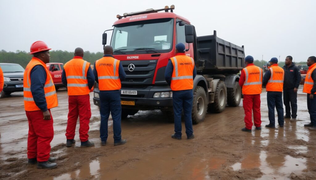 A large dumper truck