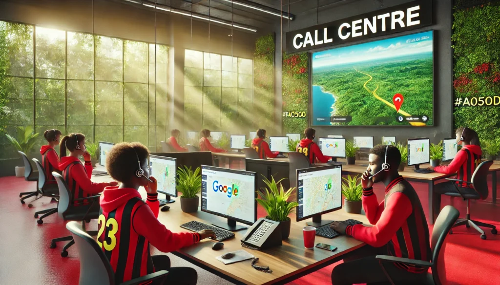 Help desk staff talking to customers on the phone