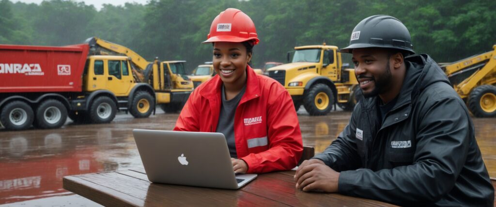 Engineers in remote site