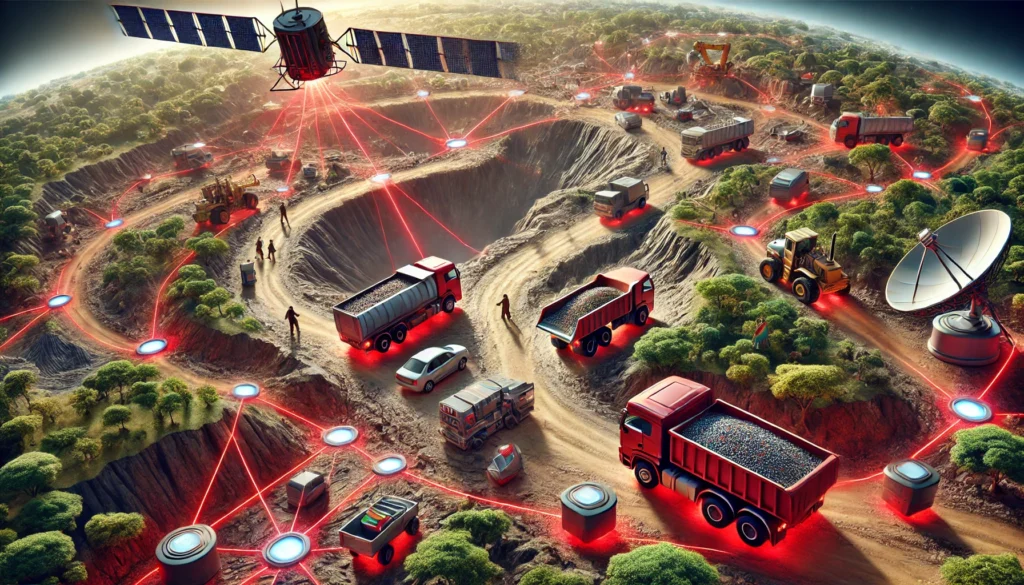 Satellite tracking in open cask mining